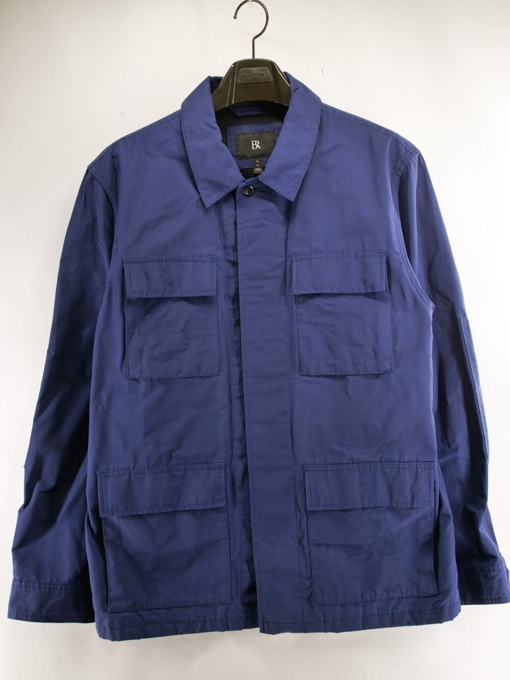 BANANA REPUBLIC Mens Large Tall L Field Jacket Navy Blue Cotton Shacket Utility